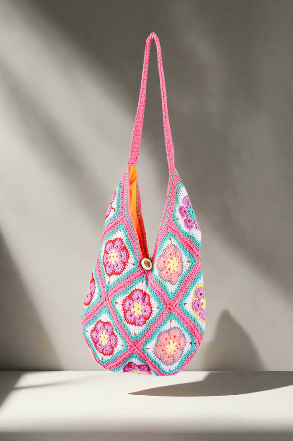 Handmade crochet bag in ballet