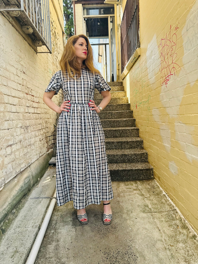 1 - Amy dress in navy plaid