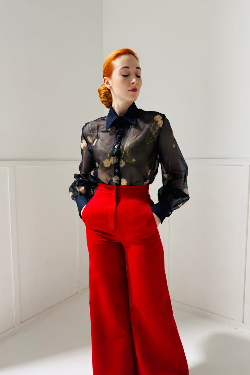 1- Anthony floral silk oranza shirt