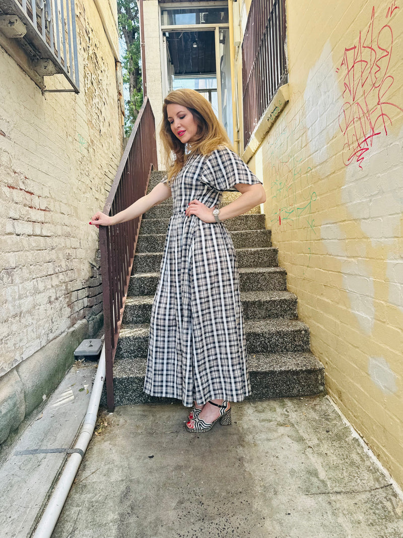 1 - Amy dress in navy plaid