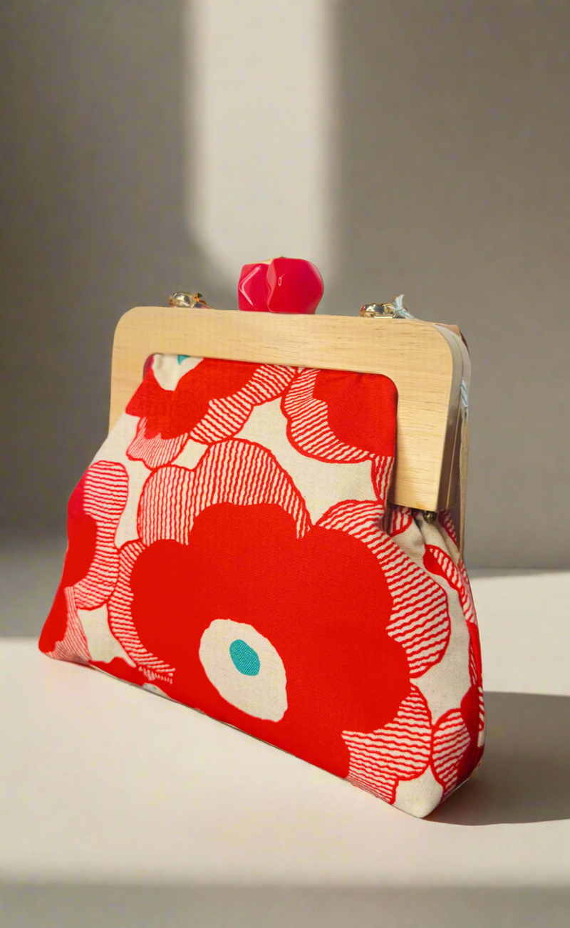 Minski bag in red floral print