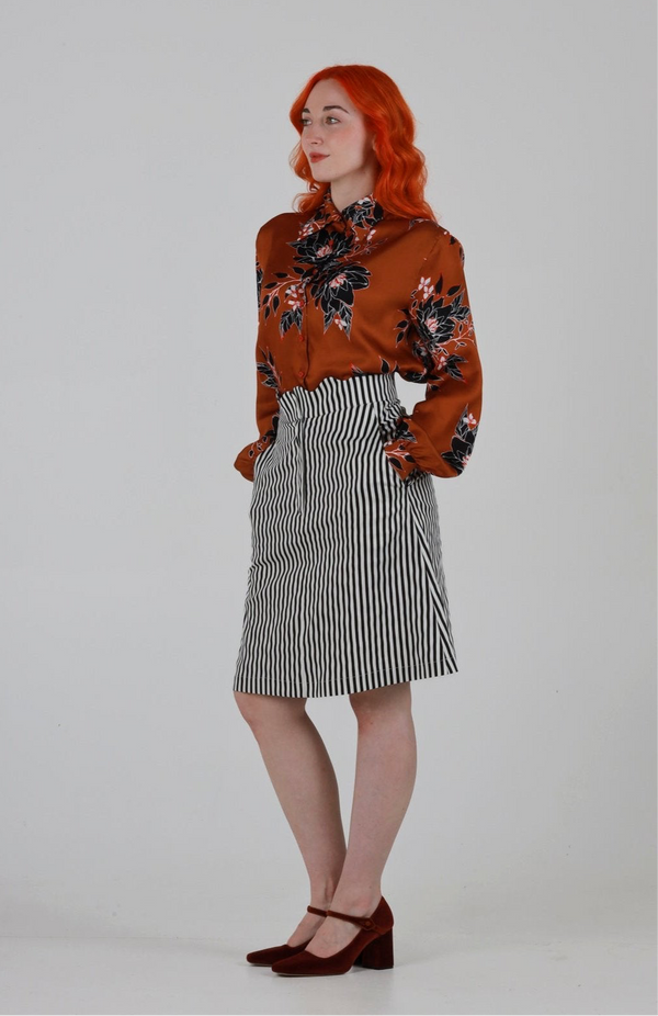 1- Anthony shirt in brown floral print