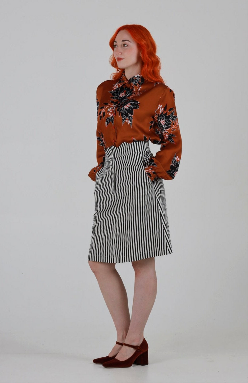 1- Anthony shirt in brown floral print