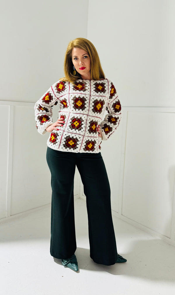 Handmade crochet jumper in white
