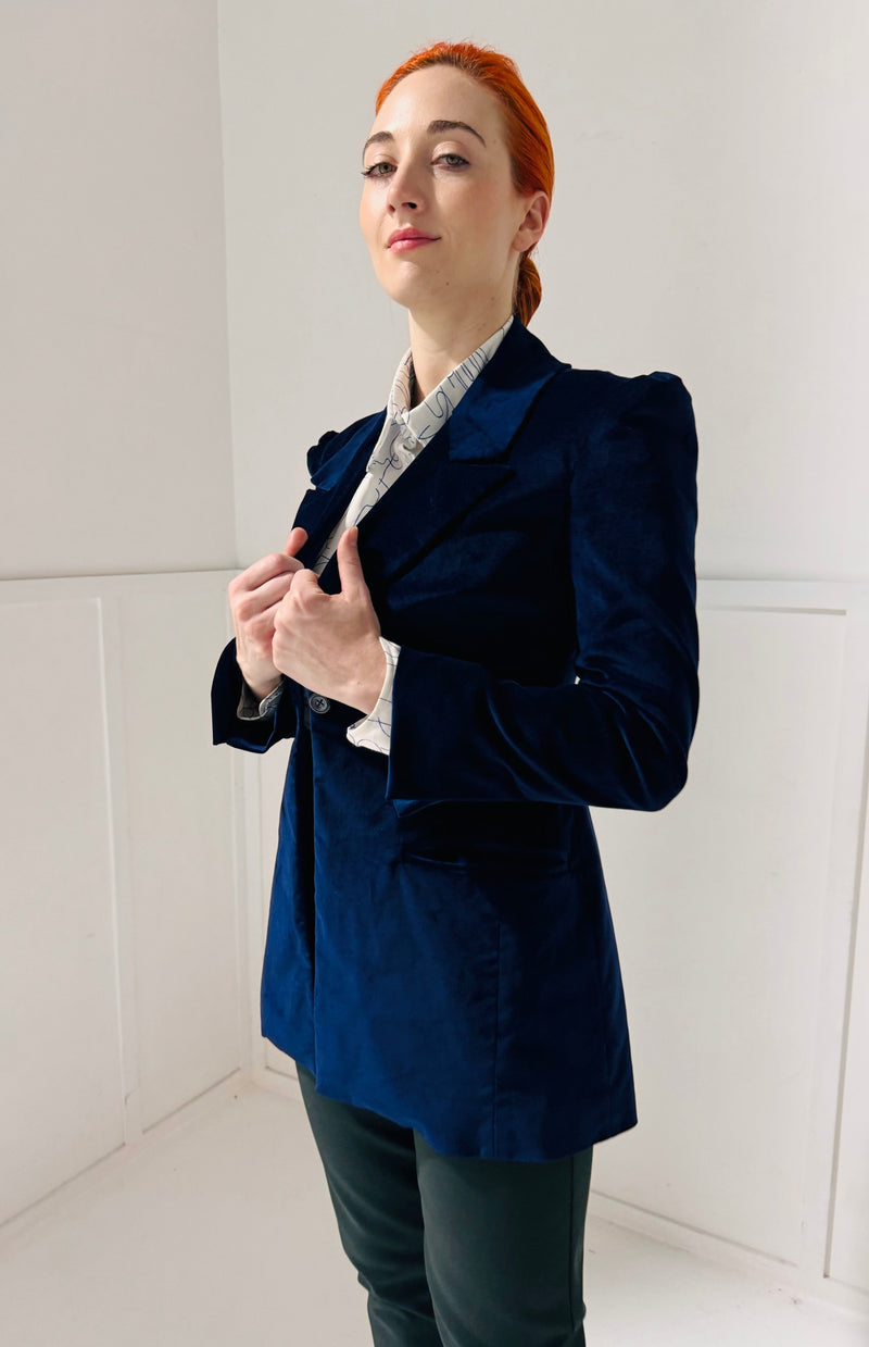 1- Navy velvet blazer