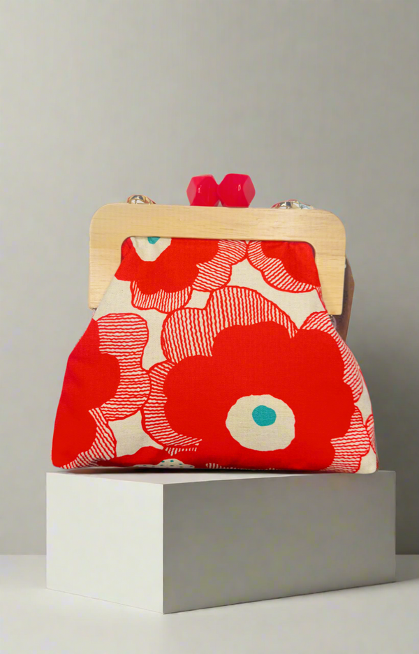 Minski bag in red floral print