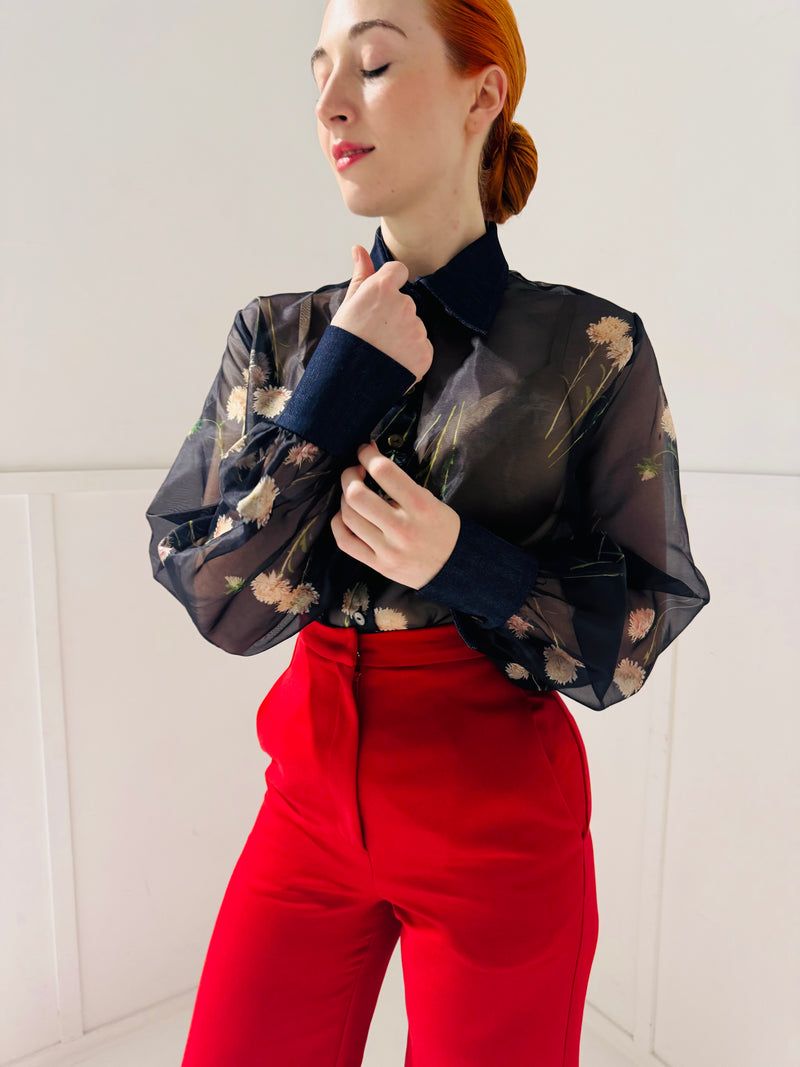 1- Anthony floral silk oranza shirt