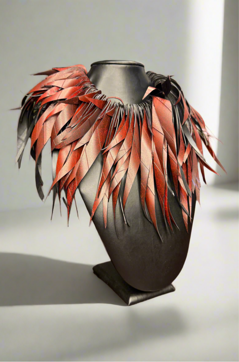 1- Rubber Flamboyant Necklace red by Studio 52