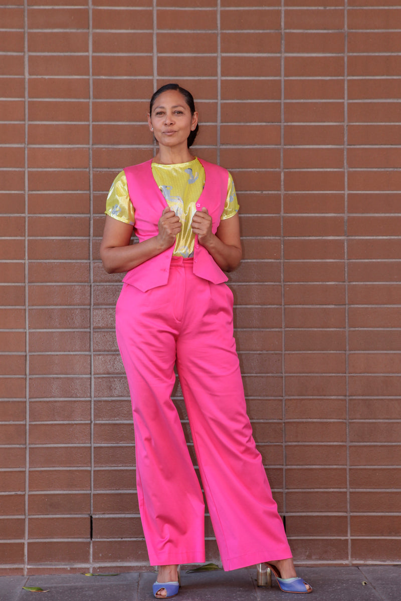 1 - High waisted pink pants
