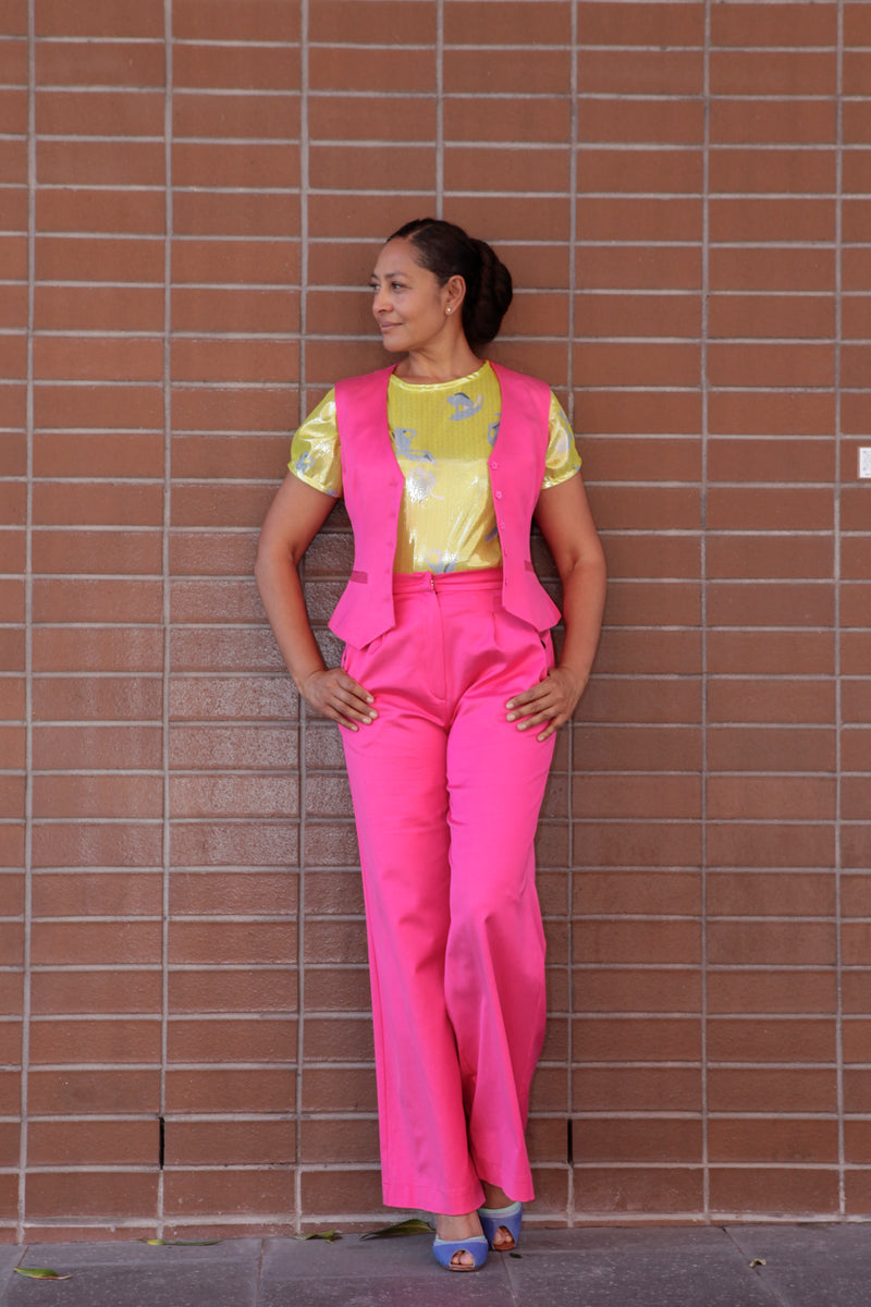 1 - High waisted pink pants