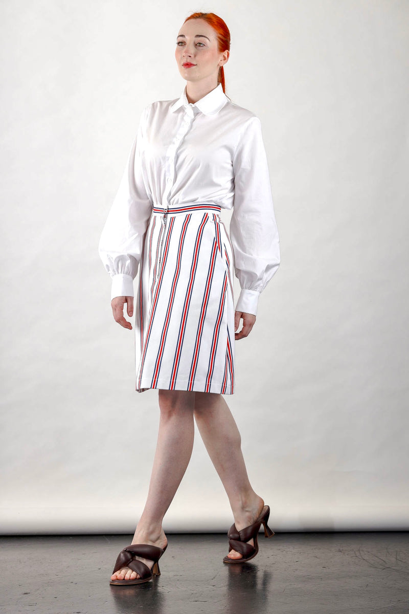 1- Jo canvas skirt in stripe by Natalija Rushidi