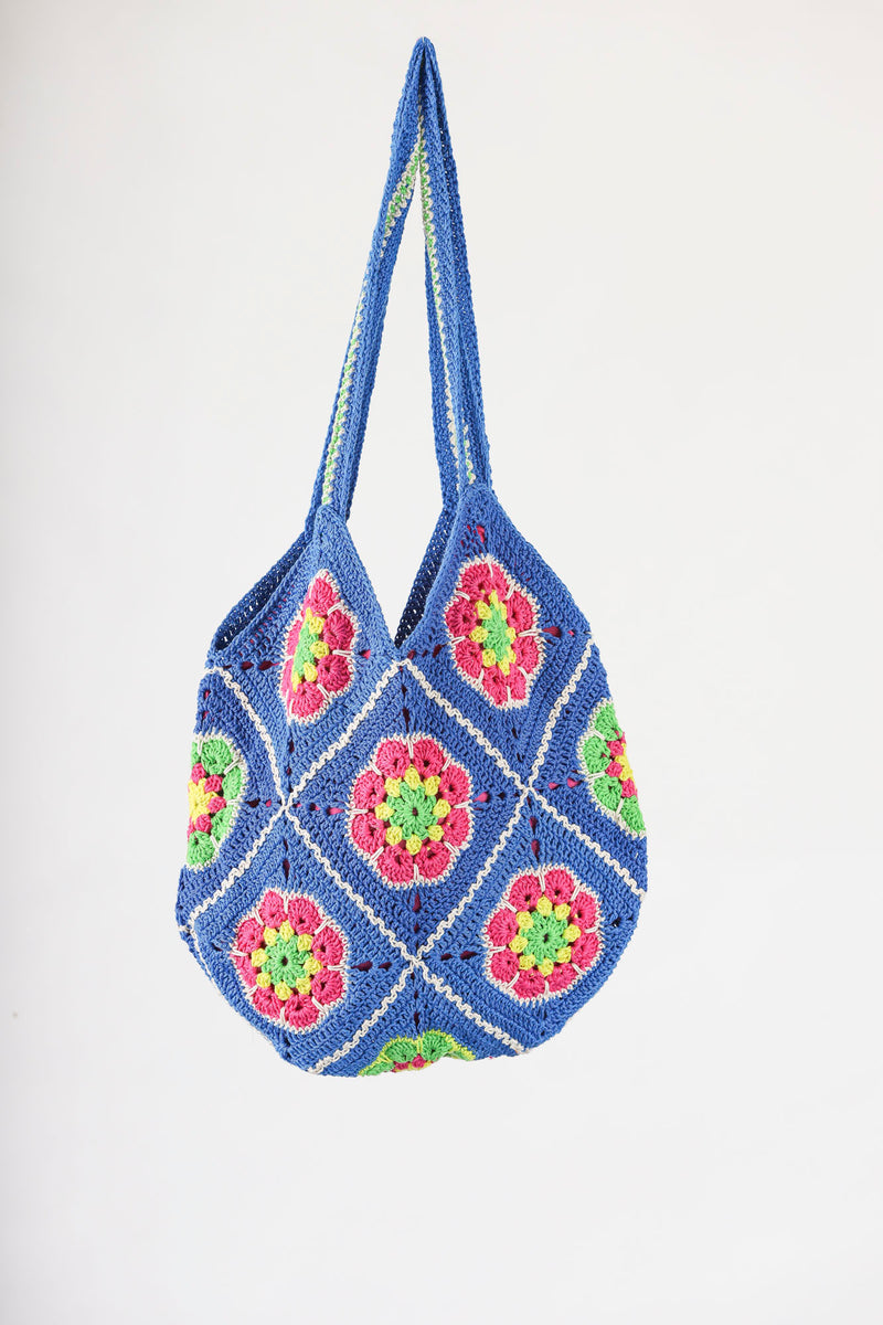 Handmade crocket bag in blue