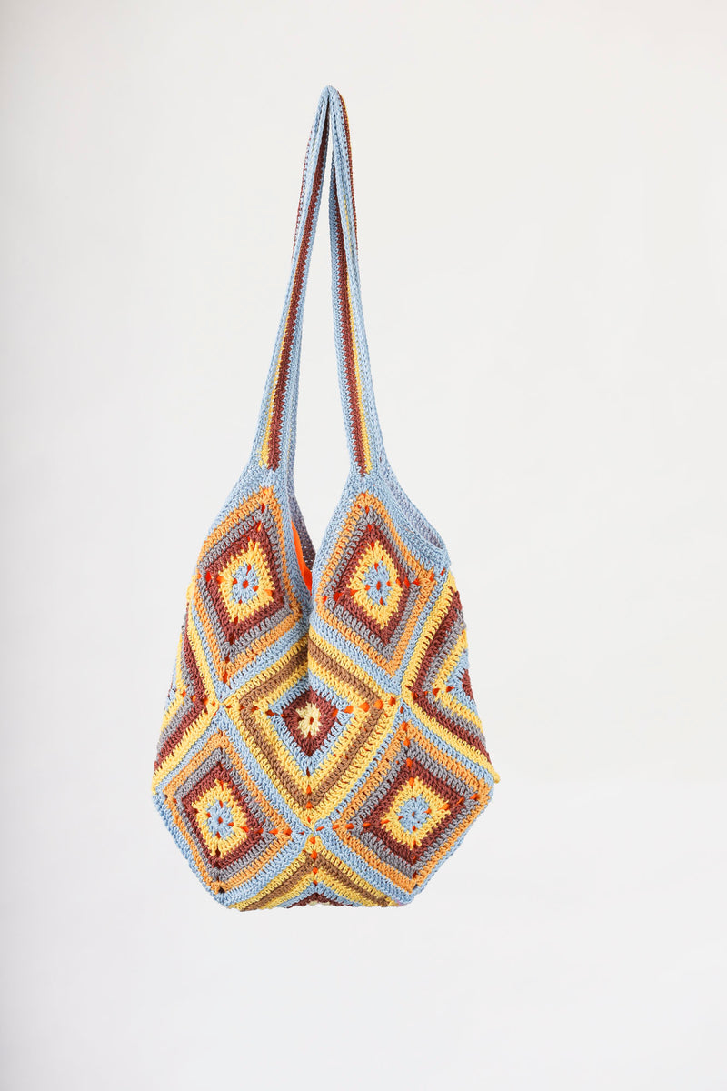 Handmade crochet bag in mustard