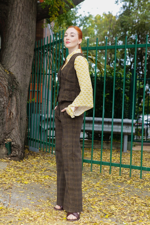 Brown corduroy vest