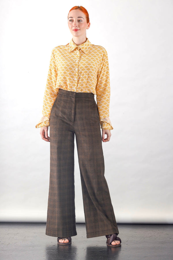 1- Brown corduroy wide leg pants