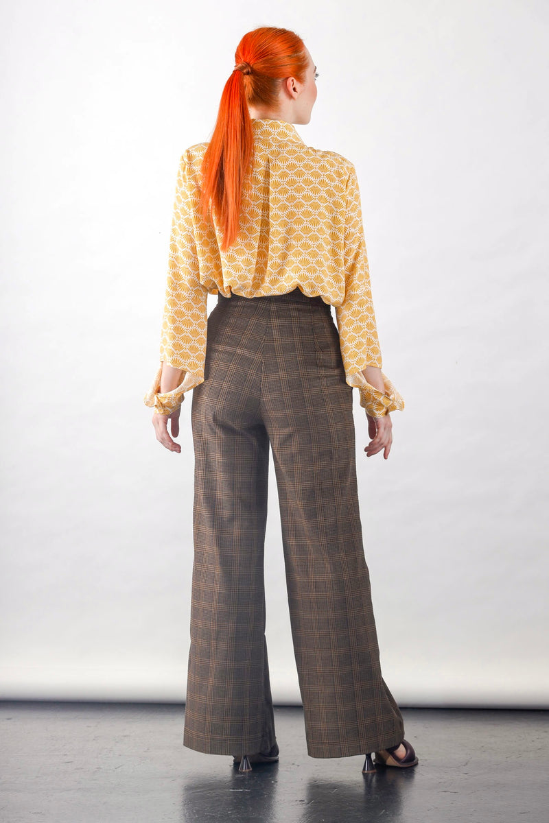 1- Brown corduroy wide leg pants