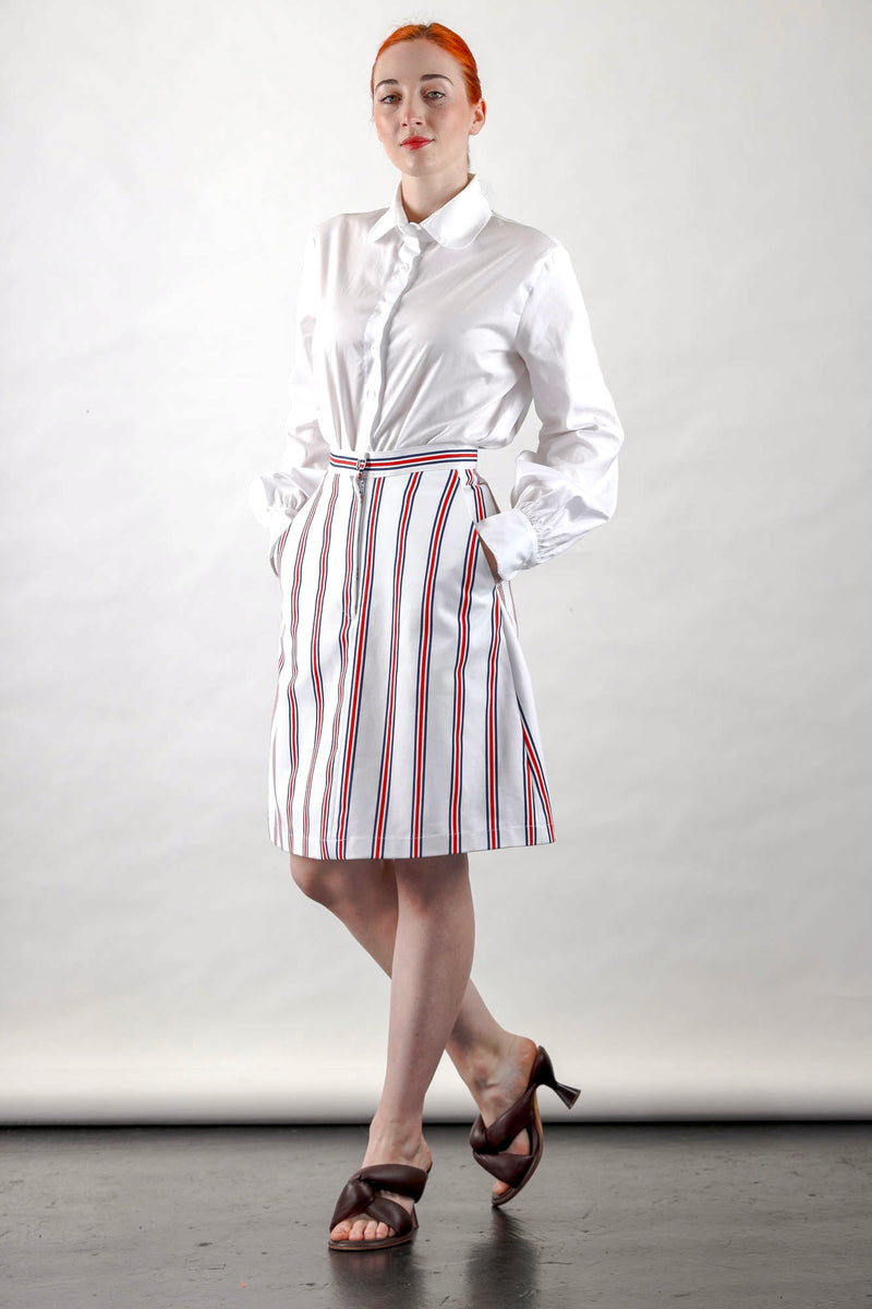1- Jo canvas skirt in stripe by Natalija Rushidi
