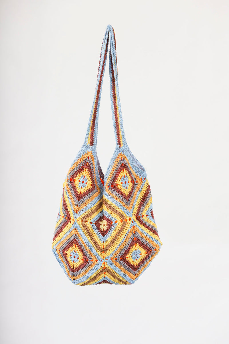 Handmade crochet bag in mustard