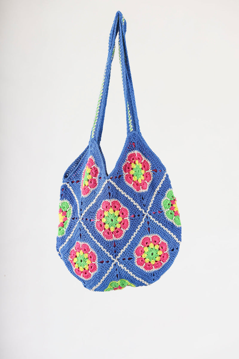 Handmade crocket bag in blue