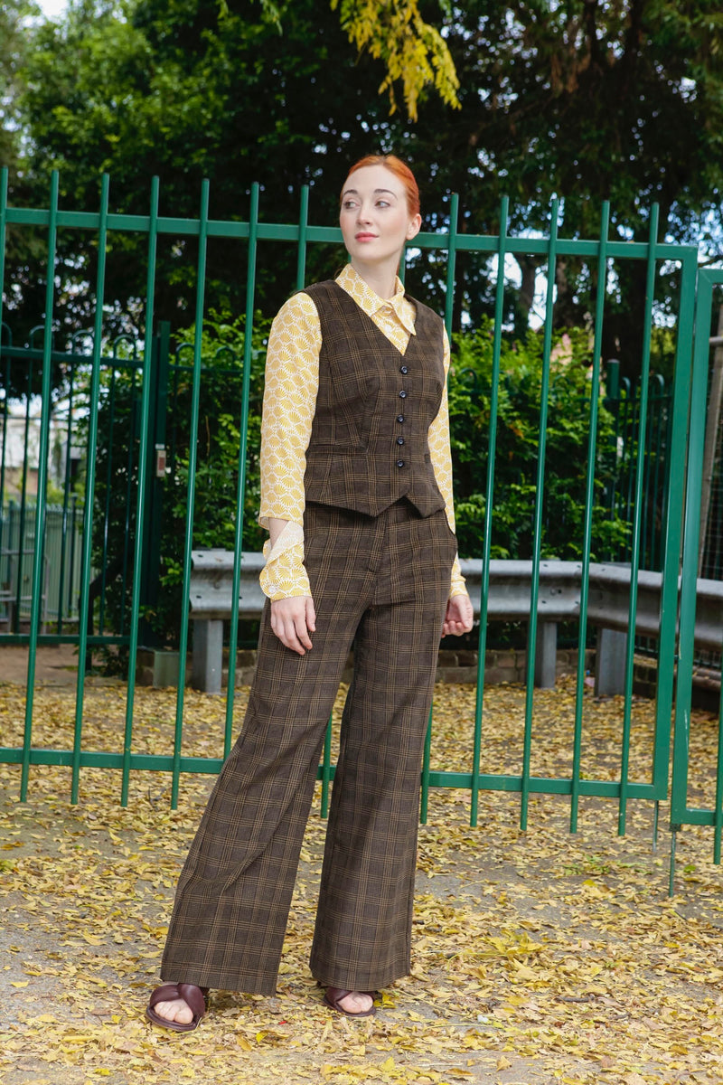 Brown corduroy vest