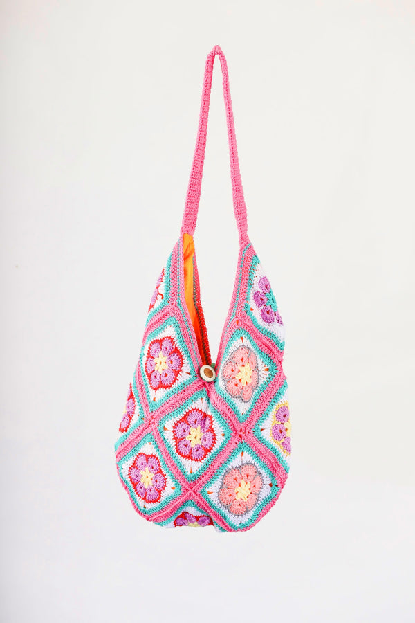 Handmade crochet bag in ballet