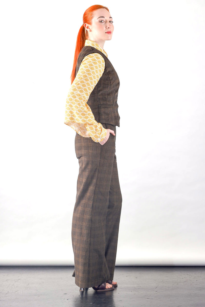 1- Brown corduroy wide leg pants
