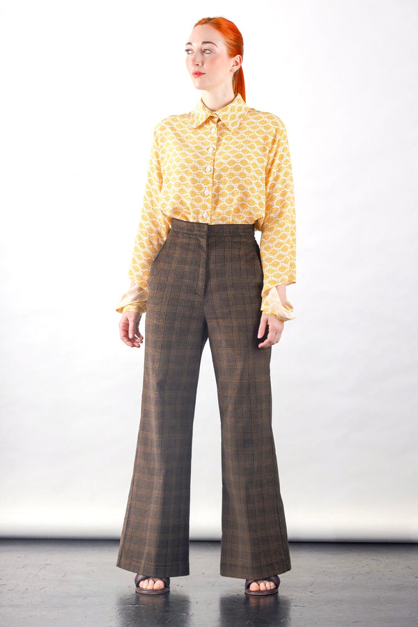 1- Brown corduroy wide leg pants