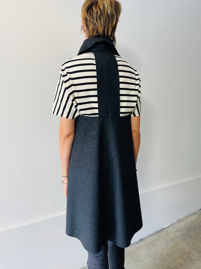 Mima vest in charcoal  by Natalija Rushidi