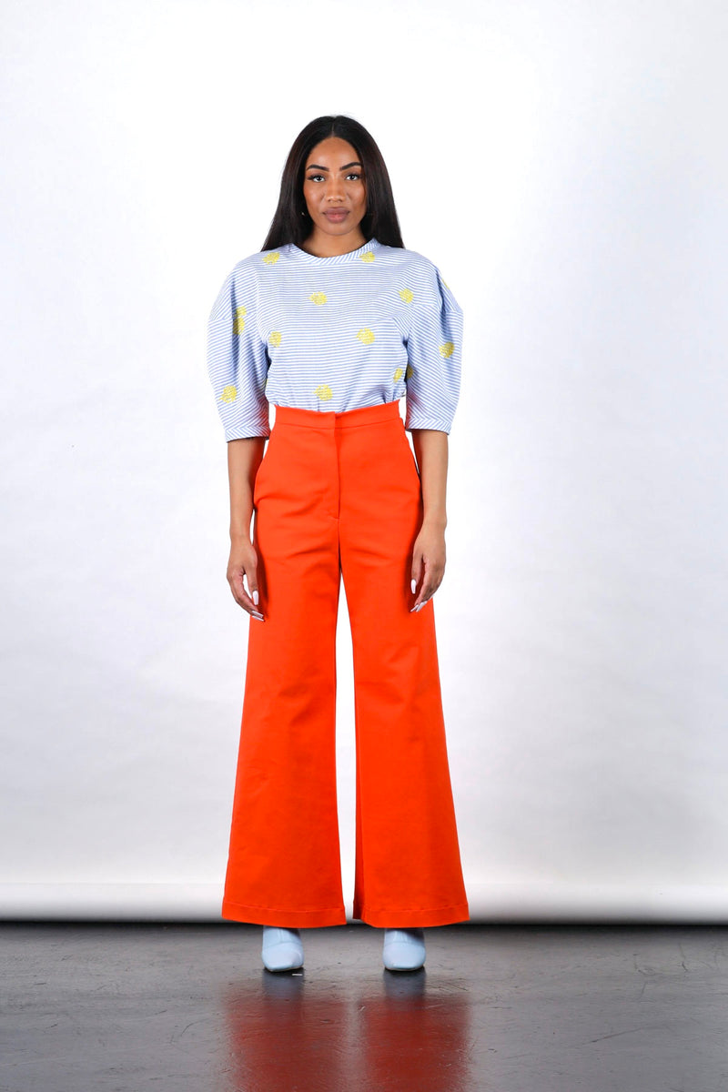 Hera top in stripe with pineapples
