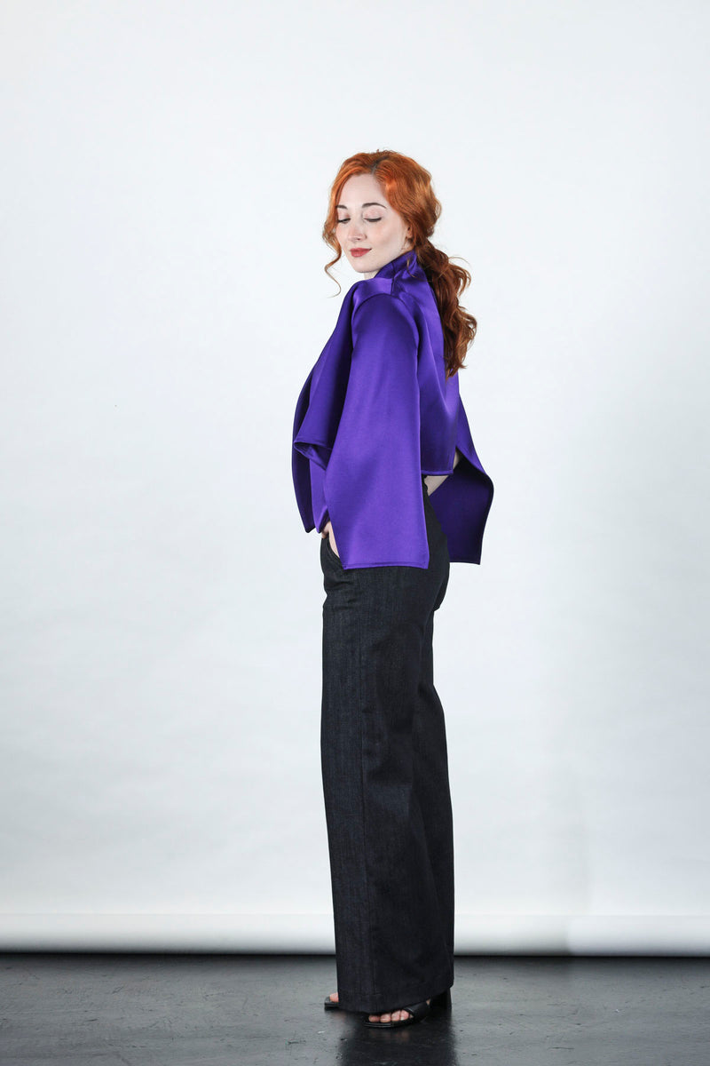 This jacket in purple by Natalija Rushidi