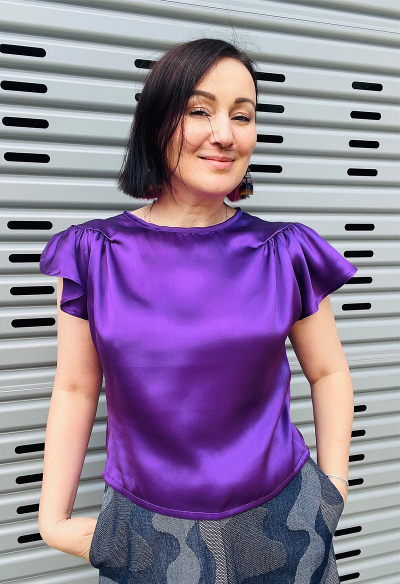1- Love heart top in purple