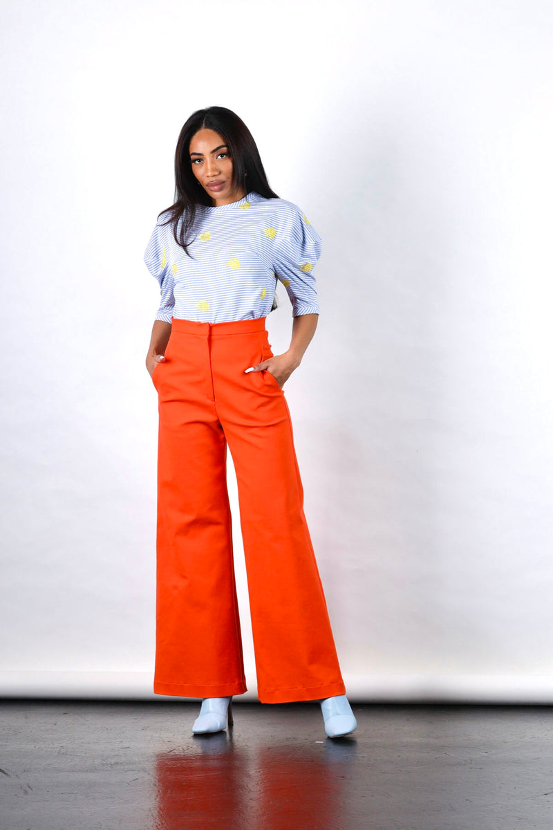 Hera top in stripe with pineapples