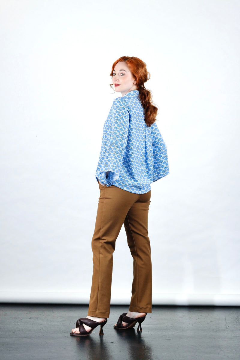 1- Camel high waisted pants with straight leg