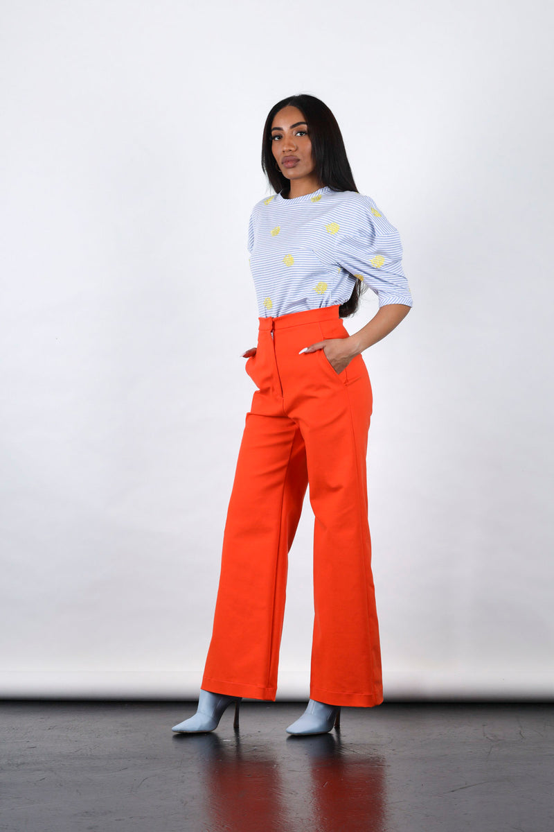 Hera top in stripe with pineapples