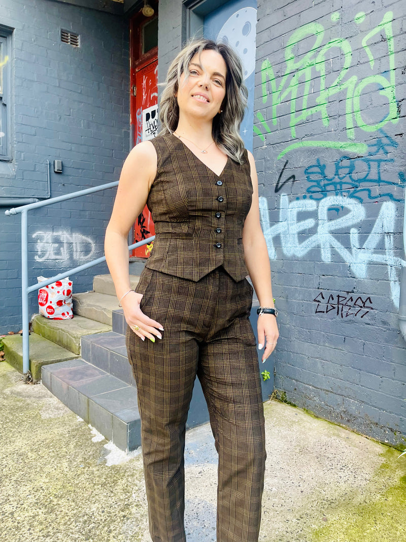 Brown corduroy vest