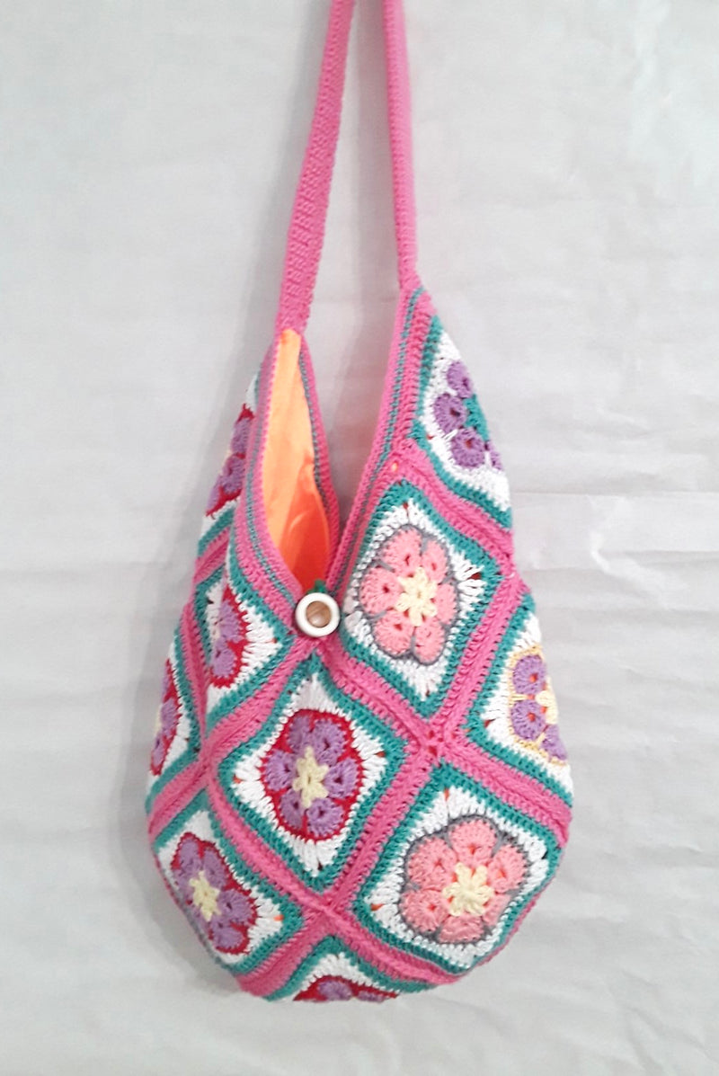 Handmade crochet bag in ballet