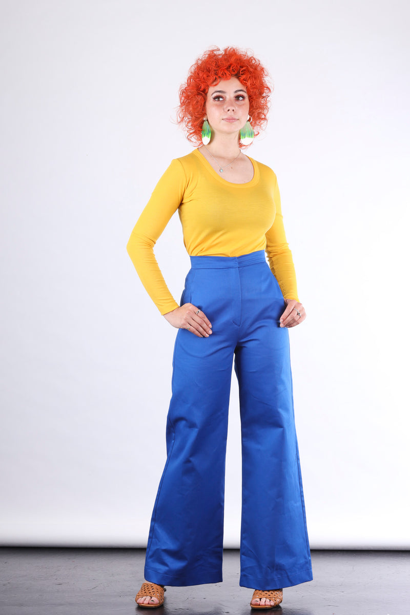 Yellow basic top in fine wool by Natalija Rushidi