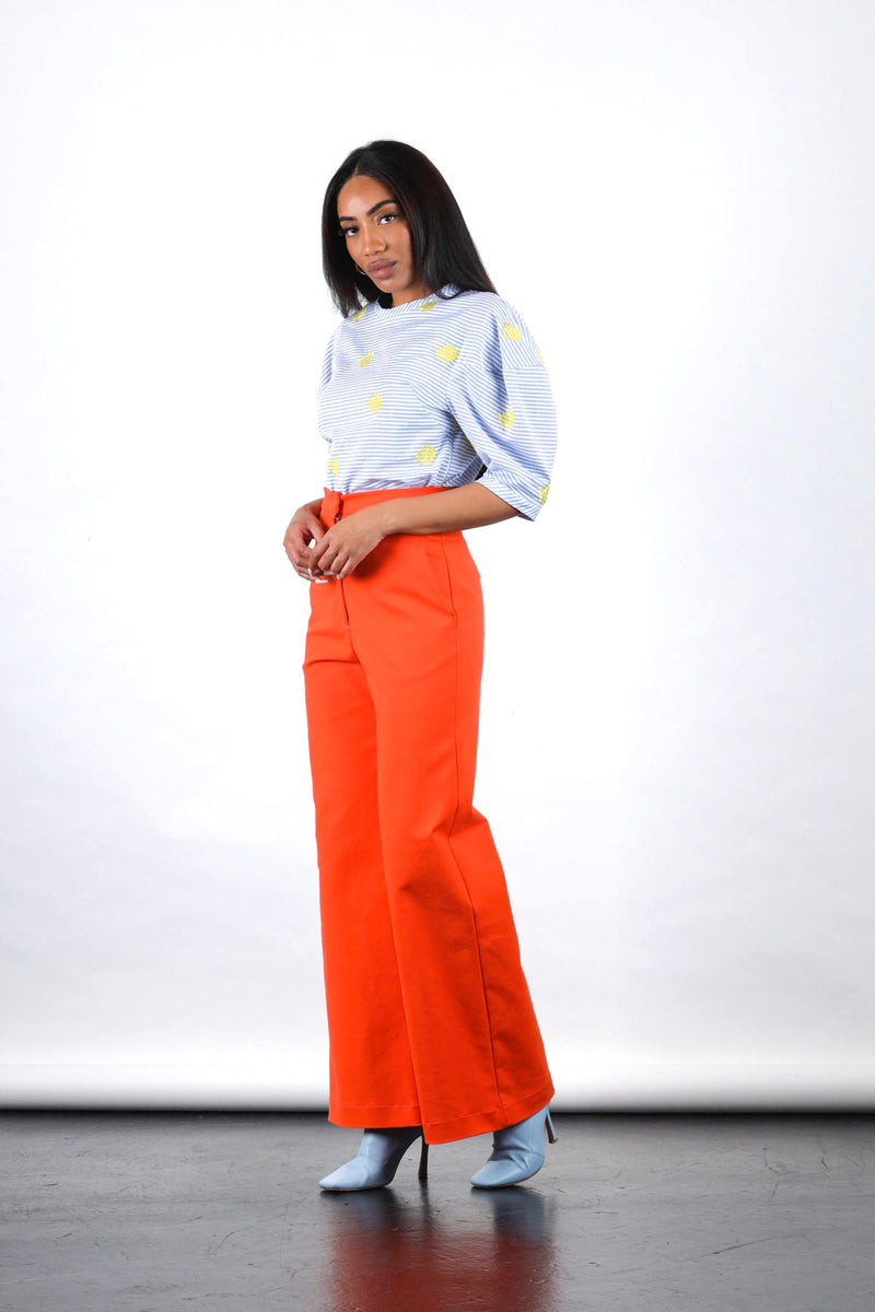 Hera top in stripe with pineapples