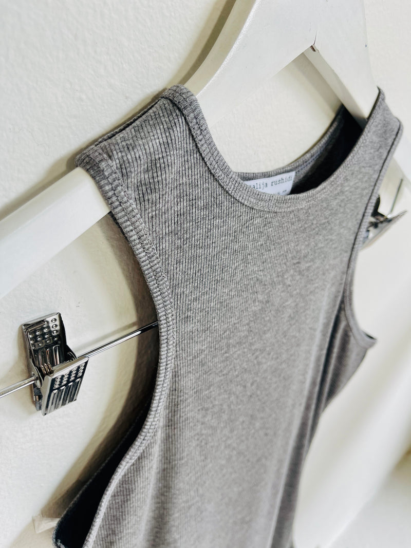Grey eucalyptus singlet by Natalija Rushidi