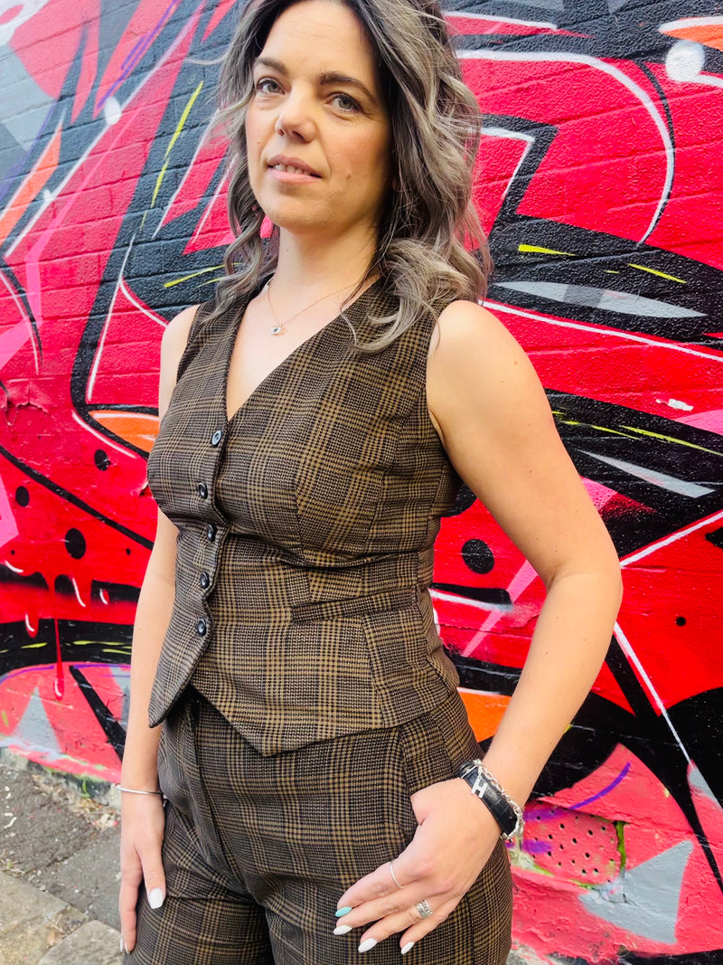 Brown corduroy vest