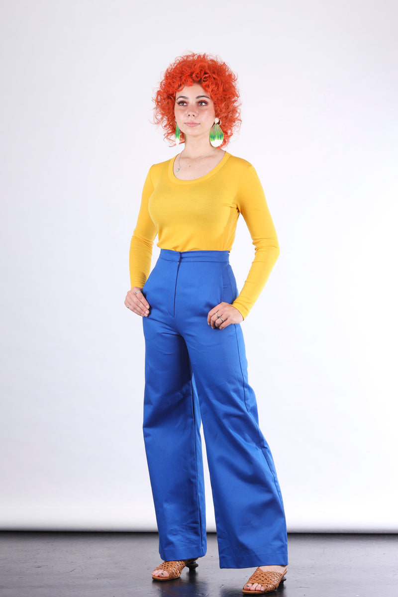 Yellow basic top in fine wool by Natalija Rushidi