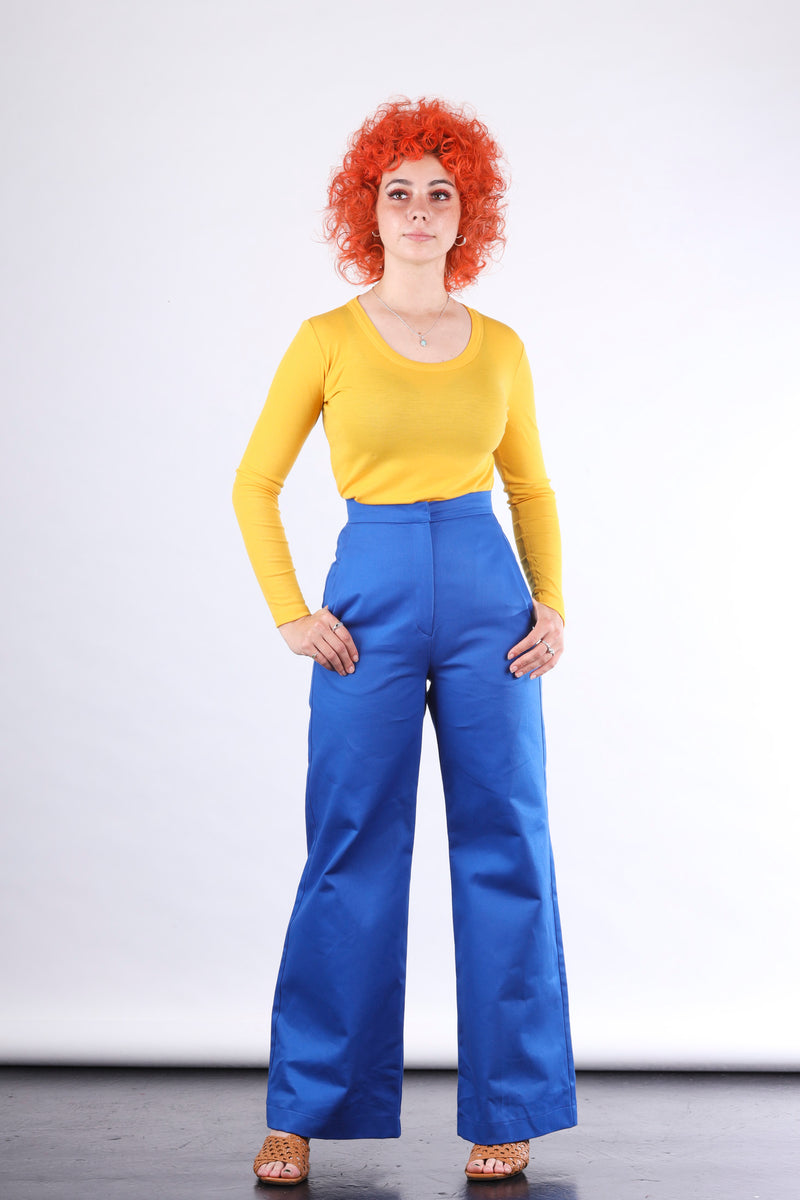 Yellow basic top in fine wool by Natalija Rushidi