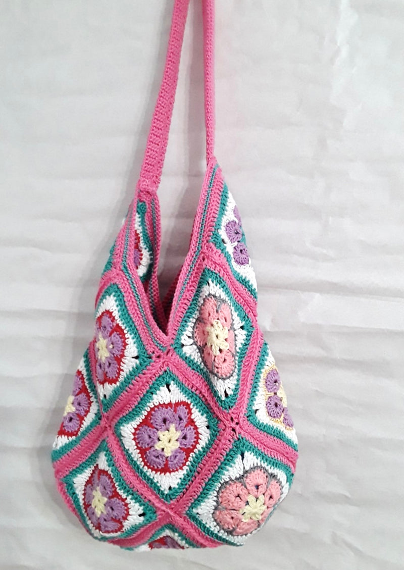 Handmade crochet bag in ballet